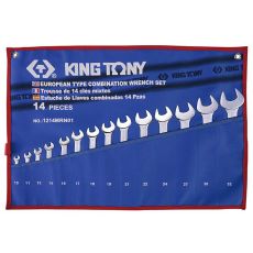 Набор ключей комбинированных 10-32 мм чехол из теторона 14 предметов King Tony 1214MRN01