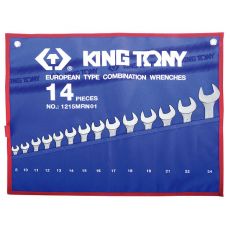 Набор ключей комбинированных 8-24 мм чехол из теторона 14 предметов King Tony 1215MRN01