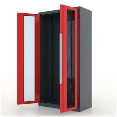 Шкаф инструментальный Premium, серо-красный, двери со стеклом, Ferrum 13.9002-7016/3000