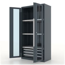 Шкаф инструментальный Premium, серый, двери со стеклом, Ferrum 13.1332-7016