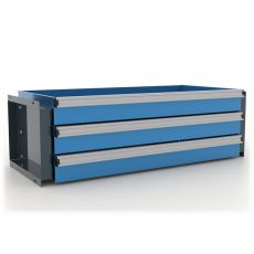 Блок из 3 ящиков для шкафа Premium 842x411x88 мм, серо-синий, Ferrum 13.922-7016/5015