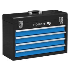 Ящик металлический инструментальный, 4 выдвижные полки и отсек, HOEGERT HT7G075