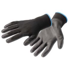 Перчатки рабочие защитные, полиэстер, полиуретан, черные, размер 9, HOEGERT Mulde HT5K219