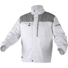 Рабочая куртка белая HOEGERT Salm, размер M, HT5K361-M