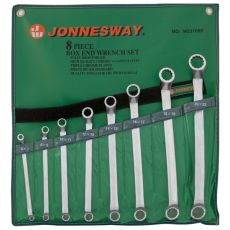 Набор ключей гаечных накидных изогнутых 75° в сумке, 6-22 мм, 8 предметов, Jonnesway W23108S