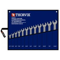 Набор ключей гаечных комбинированных дюймовых в сумке, 1/4"-15/16", 12 предметов, Thorvik CWIS0012