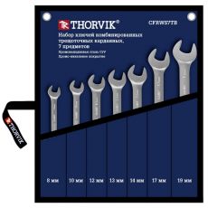 Набор ключей гаечных комбинированных трещоточных карданных в сумке, 8-19 мм, 7 предметов, Thorvik CFRWS7TB