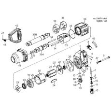 Ремкомплект для гайковерта 33671-160, цилиндр пневмодвигателя KING TONY 33671-A26