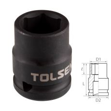 Головка торцевая ударная шестигранная 1/2", 17 мм, TOLSEN TT18217