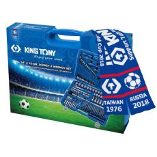 KING TONY P7553MR01 Набор инструментов для автомобиля, 153 предмета, в комплекте футбольный шарф