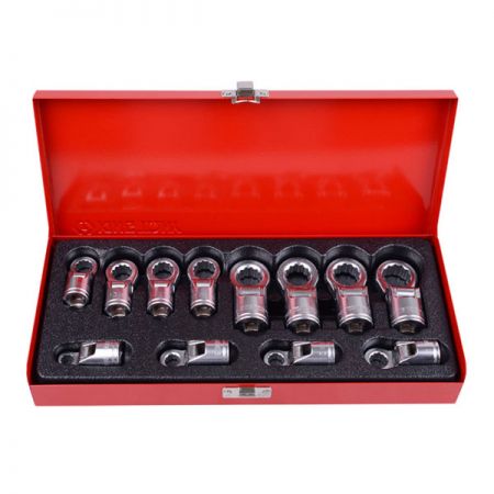 Набор ключей накидных с шарниром 8-19 мм 12 предметов King Tony 3602MR