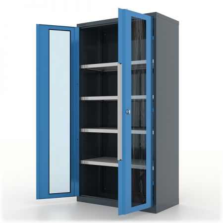 Шкаф инструментальный Premium, серо-синий, двери со стеклом, Ferrum 13.1042-7016/5015