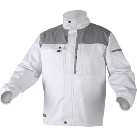Рабочая куртка белая HOEGERT Salm, размер 2XL, HT5K361-2XL