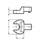 Насадка для динамометрического ключа рожковая, 14x18, 14 мм, IRIMO 7314-1-14