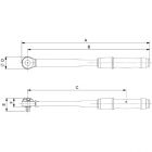 BAHCO 74WR-100 Динамометрический ключ, 1/2 дюйма, 20-100 Нм