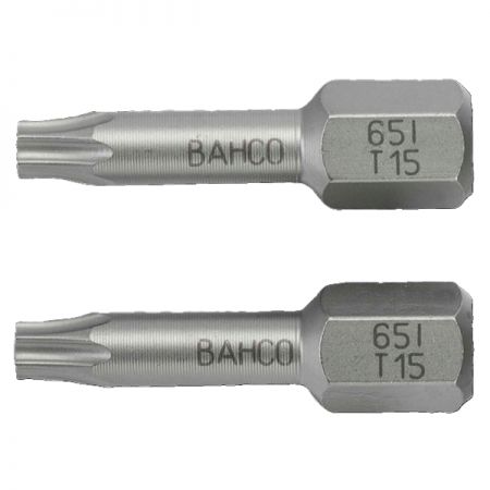 BAHCO 65I/T10-2P Набор торсионных вставок (бит) из нержавеющей стали 1/4 дюйма Torx T10, L=25 мм, 2 шт