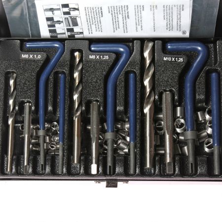 Набор инструментов для восстановления резьбы М6, М8, М10 12 предметов в кейсе JTC