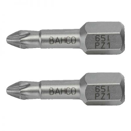 BAHCO 65I/PZ1-2P Набор торсионных вставок (бит) из нержавеющей стали 1/4 дюйма Pozidriv PZ1, L=25 мм, 2 шт