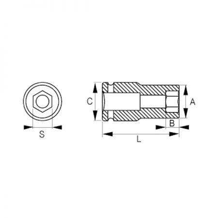 Головка торцевая ударная удлиненная шестигранная 1”, 22 мм, IRIMO 178-22-2