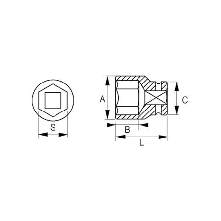 Головка торцевая ударная шестигранная 1/2”, 21 мм, IRIMO 167-21-1