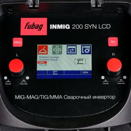 Сварочный полуавтомат инвертор Fubag INMIG 200 SYN LCD с горелкой FB 250 3m