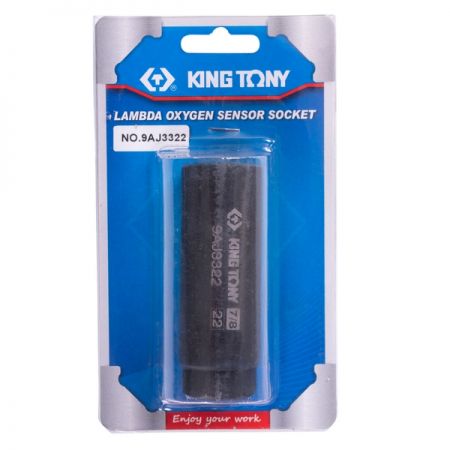 KING TONY 9AJ3322 Головка для кислородных датчиков 3/8", 22 мм, разрезная, глубокая