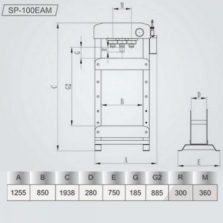 Пресс пневмогидравлический напольный, 100 т, SNIT SP-100EAM