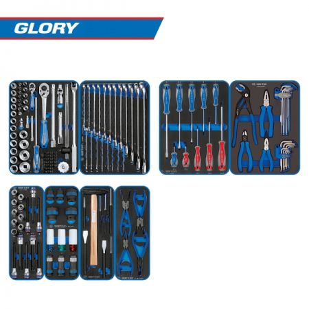 KING TONY 934-152AMB Набор инструментов "GLORY" в синей тележке, 152 предмета