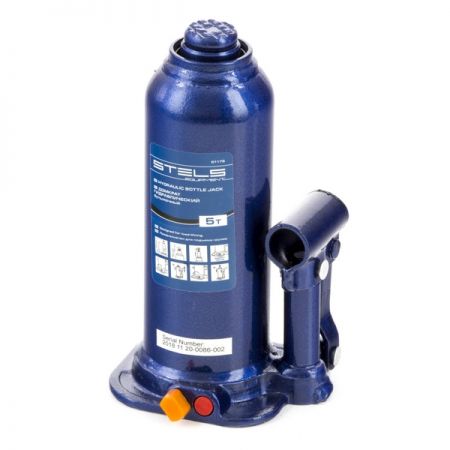 Домкрат гидравлический бутылочный, 5 т, 207-404 мм, в кейсе, Stels 51175