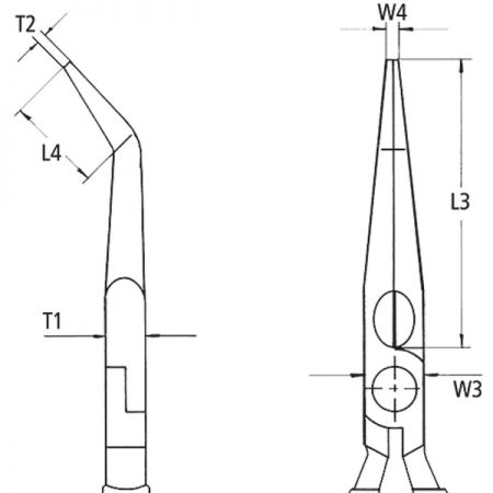 Длинногубцы с режущими кромками VDE, губки 40°, 200 мм, хром, двухкомпонентные диэлектрические ручки, KNIPEX KN-2626200