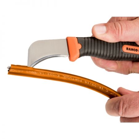 BAHCO 2446-EL-HELP Нож электрика с изогнутым лезвием и направляющей