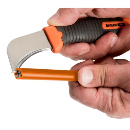 BAHCO 2446-EL-HELP Нож электрика с изогнутым лезвием и направляющей