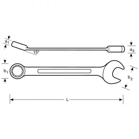BAHCO 111Z-1.1/4 Ключ комбинированный дюймовый, 1-1/4 дюйма