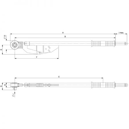 BAHCO 76R3-1000 Динамометрический ключ переламывающегося типа, 3/4 дюйма, 300-1000 Нм